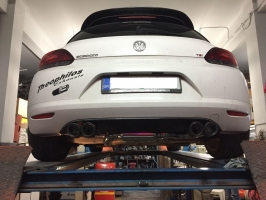 VW SCIROCCO 1.4 TSI  Turboback exhaust with 4 carbon exhaust tips 